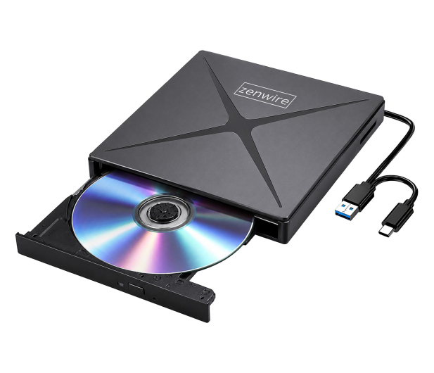 Zenwire Napęd Zewnętrzny DVD-CD RW HUB USB-C USB 3.0 4w1 SD SY885 - 1604630 - zdjęcie